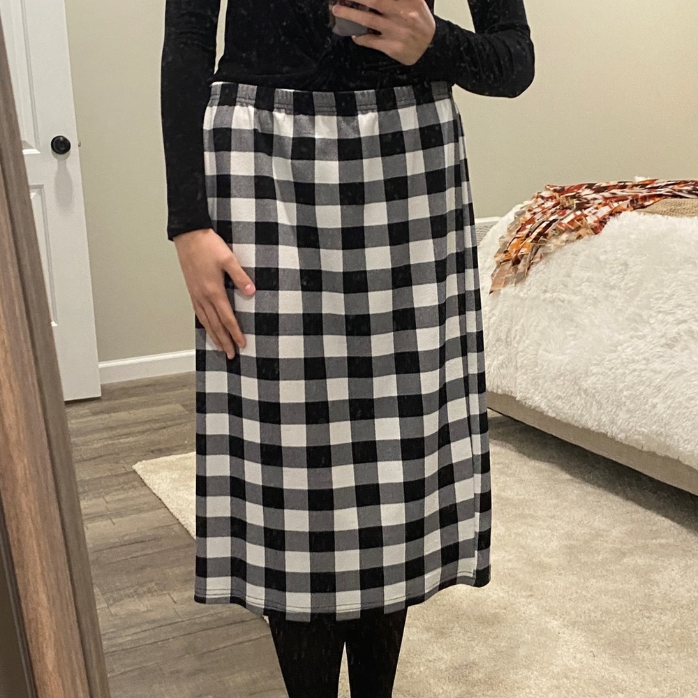 Buffalo Plaid Midi Pencil Skirt Nuggles